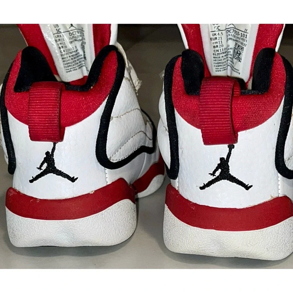 Nike Air Jordan Pro Strong TD 5C White Red Black Toddler Shoes DC7910-101
